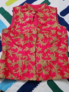 Elegant Pink Embroidered Blouse