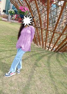 Purple Striped Tunic Top