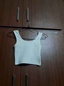 White Ribbed Tank Top