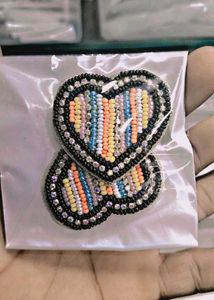 Heart Shape Pearl's And Beads Earrings