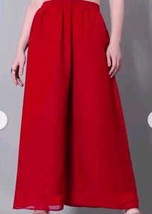 Ankle length flared palazzos with elasticated wais