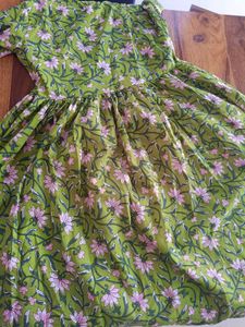 Green Floral Print Kurta Set