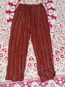 Striped Green Cotton Pants