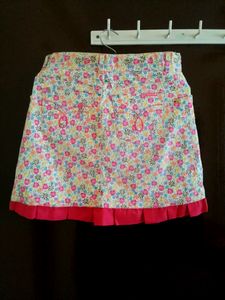 Floral Denim Mini Skirt