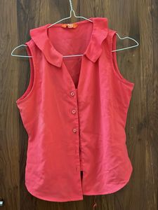 Coral Sleeveless Top