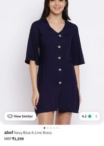 abof Navy Blue A-Line Dress