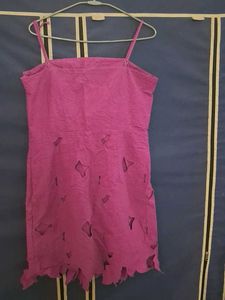 Pink Distressed Mini Dress ,HnM