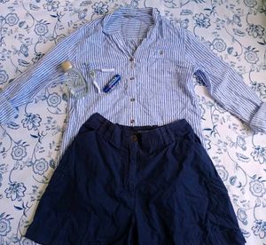 Striped Shirt &amp; Shorts Set