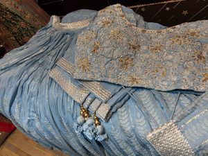Powder Blue Embellished Lehenga Choli