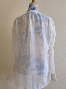 Elegant  Off- White Sheer Blouse EXPRESS