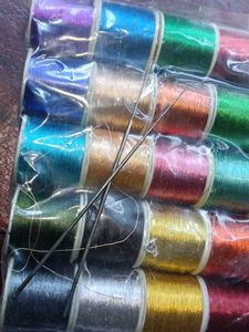 Metalic Zari Thread and Aari Needles