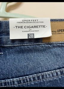 Straight Ripped Mid Waist Denim Jeans
