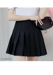Black Pleated Mini Skirt