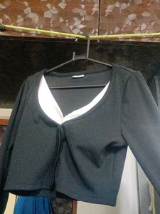 Black Cropped Cardigan