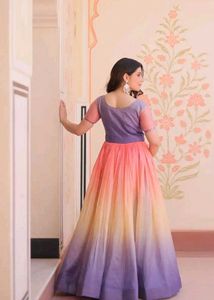 Pink &amp; Teal Ombre Gown