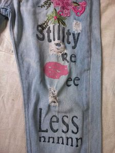 Floral Embroidered Jeans