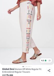 Global Desi Embroidered Trousers