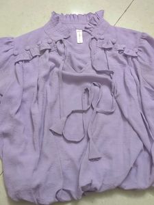Stylish Lavender Crop Top For Party Wear/ Casual W
