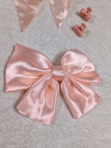 Pink Bow Hair Clip Set