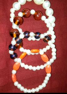 Beaded Anklets with Shell &amp; Charm Details Set Of 6