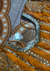 Elegant Yellow Anarkali Kurta with plazo and dupat