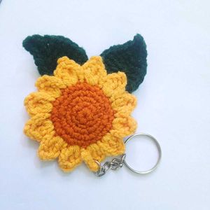 Sunflower Crochet Keychain
