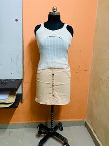 Pink Skirt 32,  And Off White Top 32