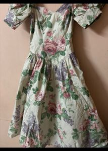 Floral Puff Sleeve Midi Dress
