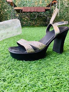 Silver Mochi Block Heels