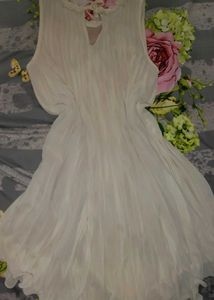 Cream Ruffle Dress