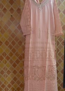 W Brand Pink Embroidered Kurti