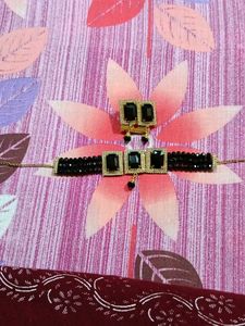 Black Beaded Choker & Earring Set