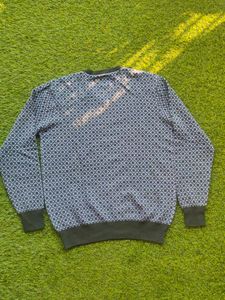 Indian Terrain Patterned V-Neck Sweater