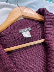 Y2k Burgundy Knit Cardigan A