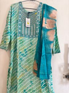 Aqua Printed Kurta Set