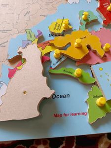 India Map Wooden