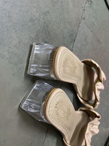 Cute Beige Ruffle Heels