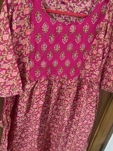 Pink Printed Kurta