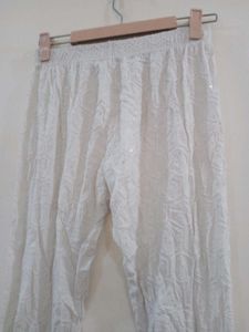 White Embroidered pant