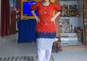 Red &amp; Blue Printed Kurta