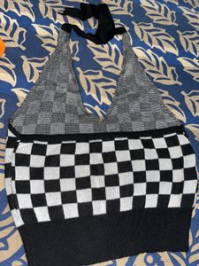 Black &amp; White Crop Top..
