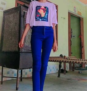 Dark Blue High Waist Jeans