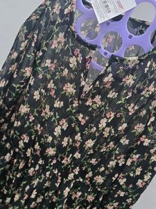 Floral Print A-line Transparent Dress wit...