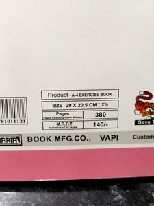 380 Pages A4 Notebook