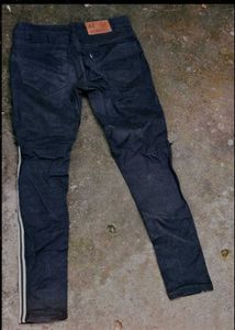 Striped Denim Pants