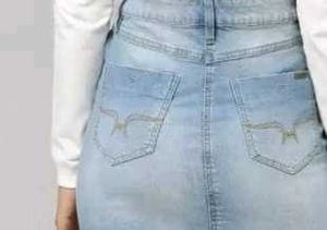 4 combo blue and black denim skirts with t-shirt