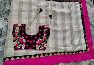 Pure Pashmina Saree With Readymade Blouse