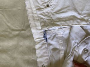 White Striped Denim Shorts