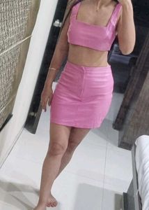 Pink Mini Skirt &amp; Top Coord Set