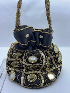 Elegant Beaded Drawstring Purse